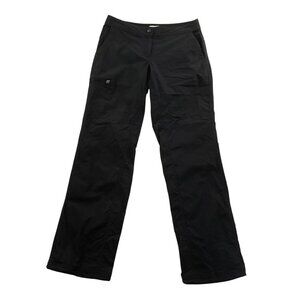L.L.Bean Womens Cargo Pants 4 Black Hiking Outdoors Straight Leg Stretch Casual